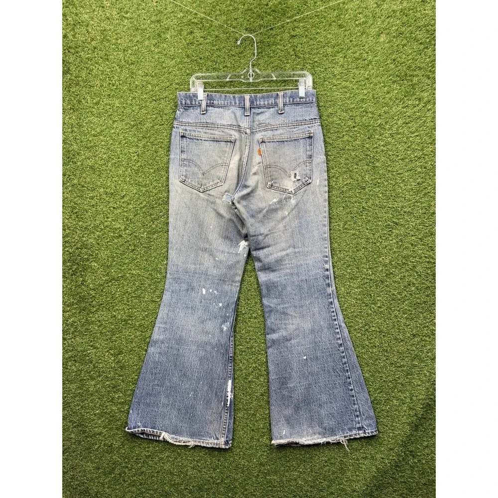 Vintage 70s Levis Orange Tab 684 Jeans Mens 30x30 Patchwork Bell Bottom Flared